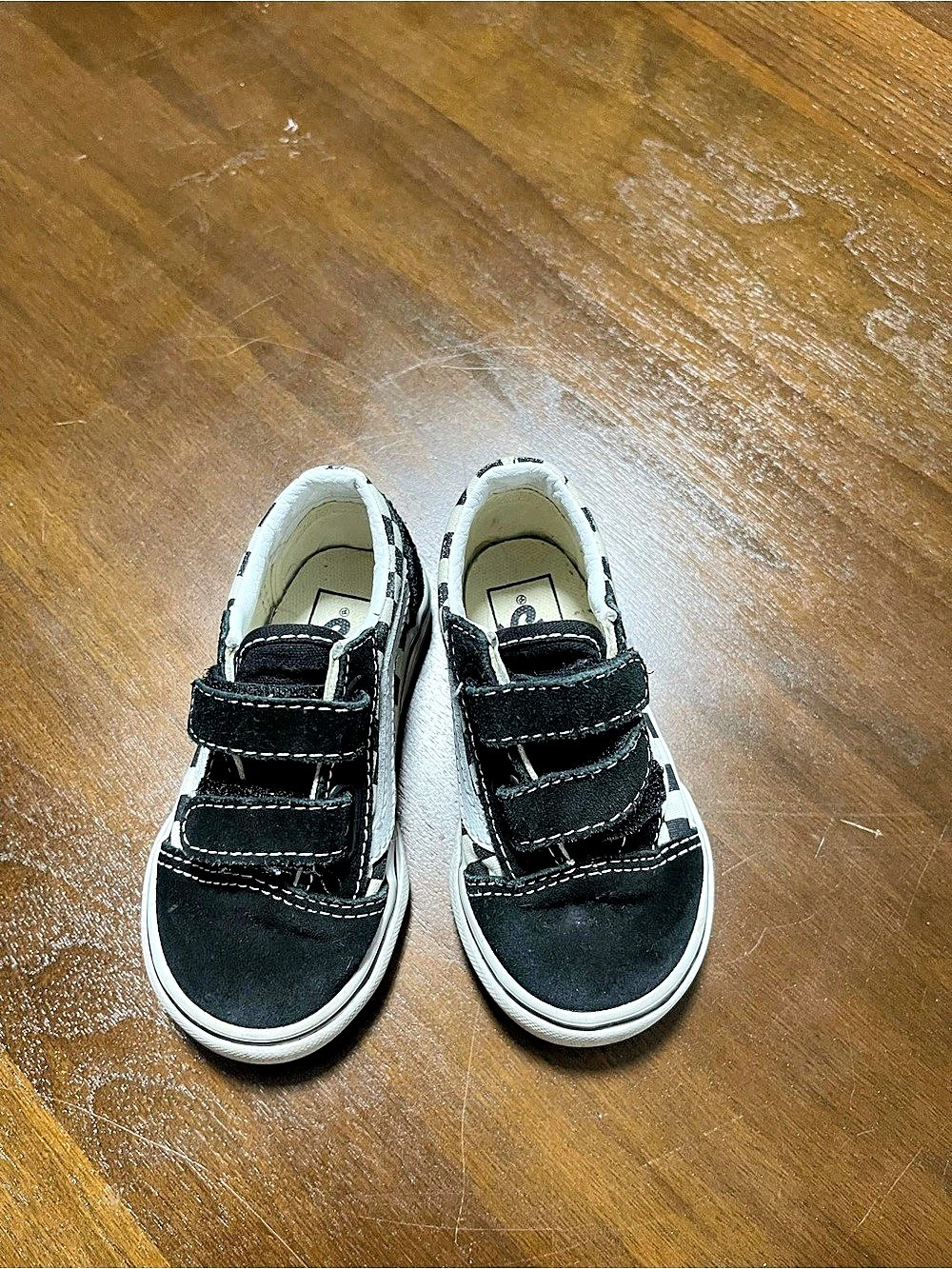 Vans Toddler Old Skool V Checkerboard Sneakers Black & White